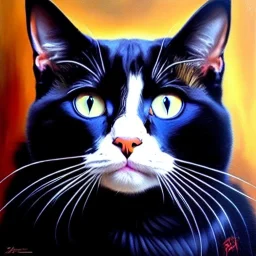 portrait of beautiful Cat painting by Brom , oil on canvas, cinematic composition, extreme detail,fit full head inside picture