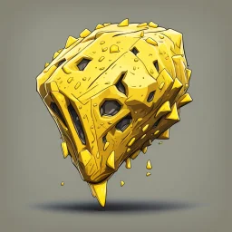 yellow cartoon asteroid stylized