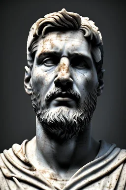 Ultra Realistic image, roman sculpture, luxury white marble material, Lionel Messi, leaves Laurel crown, Renaissance style, miguel angel style, chisel style, emperor, waist up portrait, epic, celestial, cinematic lighting, God light, god rays, 4k resolution, smooth details, ornate details, soft lighting, unreal engine 5, sky background.