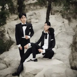 Korean black haired man in tuxedo