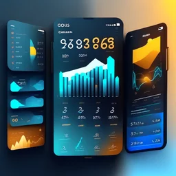 Design a visually engaging splash screen For ios/android app that represents the concept of social trading and showcases your brand identity. Consider incorporating elements like trading charts, financial symbols, or people connecting.