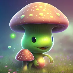 cute mushroom with cute face