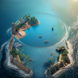 The Isometric Glass Tall Box Mini Model Little Real Island shape smooth Mixed Water Fall Under Ocean Sunshine Summer Background Blue Sea, The Last Of Us / Avatar, Octane Render / ZBrush, Cinematic, IMAX Film, Nikon D750, 16K, Autostereoscopy, Anthropomorphic, Golden Ratio, Geometry, Symmetric, Depth Of Field, Highly Detailed, Ultra Realistic, Beautiful Lighting, Halfrear Lighting, Soft Light, Candoluminescence, Cast Shadow, Reflective, Glow, Translucent, Normal Map, Carbonated --testp