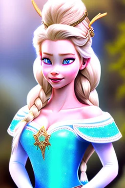 Photorealistic Elsa Jean dressed as a samurai