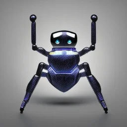 robot gadget spider, silver and blue