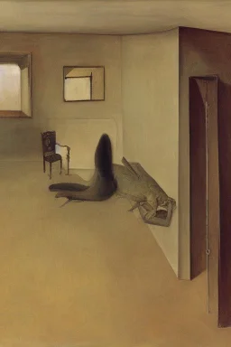 a chimera in a liminal room depicted by balthus