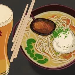 ramen with beer drink