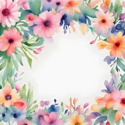 Watercolor Flower Border: Digital Download for Scrapbooking,