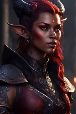tiefling , dnd character art, 8k cgi, unreal engine 6, high detail, intricate, cinematic.