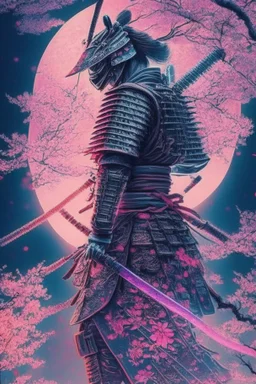 Mystical samurai emitting an aura