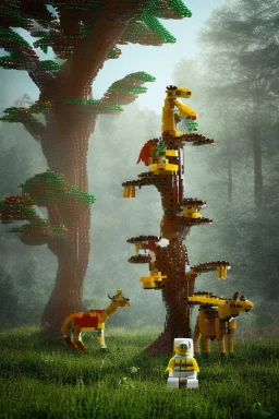 lego tree forest animals children