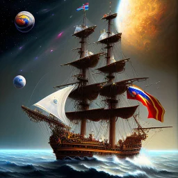 Spanish galleon in outer space