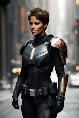 [Dredd] News of Halle Berry arrival spread like wildfire, sparking curiosity and speculation among the citizens. Who was this mysterious figure? And what made Halle Berry worthy of standing alongside the legendary Judge Dredd? Berry's presence in the uniform represented more than just a passing of the torch. It symbolized the evolution of justice, a testament to inclusivity and the breaking down of barriers. Her arrival shattered preconceptions, reminding the people of Mega-City One that