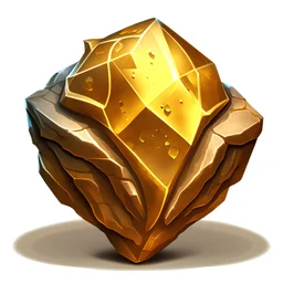 fantasy golden stone icon, png format
