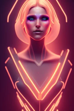 cyberpunk, head, women, portrai, tron sketch of a girl on lined paperA beautiful one nude body of a make up smiling woman blond long hair, alone, high key lighting,