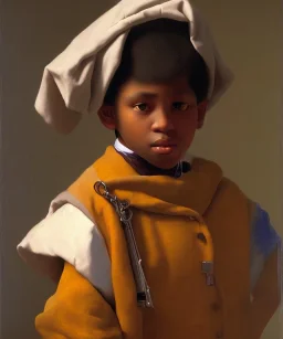 wealthy African American young boy by Vermeer