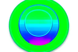 green play button in the middle of circle, blue and green