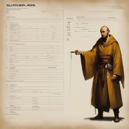 ConceptSheet: telepathic monk with AD&D statistics [by Guy Borremans]