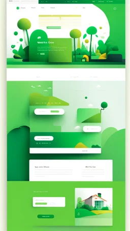 simple art style that show webiste's home page use bright green and color that fit to first color