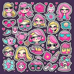 girly stickers template