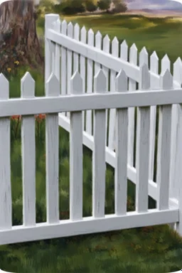 white vinyl fence in yard, photograph