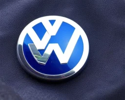 vw logo badge blue futuristic