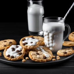 White milk and cookies