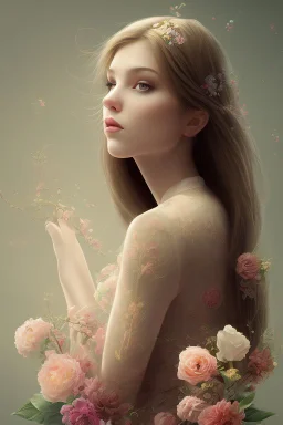 girl with flowers