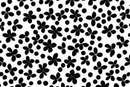 Pattern flowers black and white