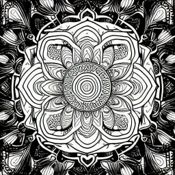 coloring page for adults, mandala background, elephant aminal