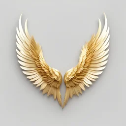 two beautiful angel wings, gold and white, cinematic image, extra clear, no background, png image
