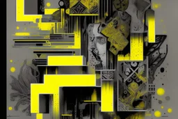 ink and paint of holo sizzle, arafed nonsense contradicting in liminal space, double negative vibe, unnerving vibe, whimisical influence, grotesque vibe, ink and tint leak, minimal, brutalist, Aztec, drab and gray and yellow