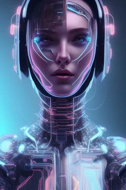 cyberpunk, head, women, portrai, tron, cyborg, robot