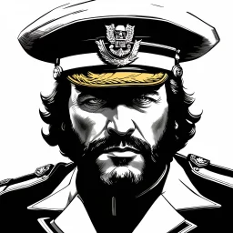 (((fantasy))), portrait, face, close up, long face, captain of the town guard, white background