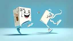 cartoon milk carton dancing