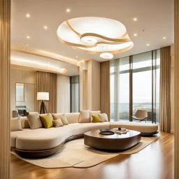 Flowing Luminous Ceilings,Form work Mansions, Harmony and balance between elements,