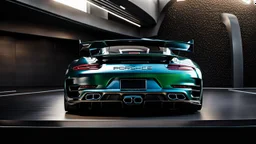 Rear View A stunningly realistic (((porsche turbo S x mansory))), intricate detail and perfection in every surface, glimmering metal and luxurious contours, a (perfect model) for a desktop wallpaper fit for high resolution screens, evoking a sense of futuristic elegance in a (4K cinematic atmosphere).