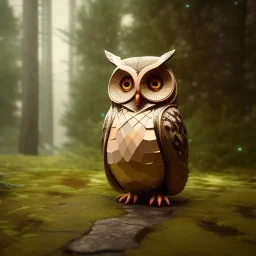 Owl in forest, macro lens blur, photorealistic,studio lighting, sharp focus,masterpiece,night, unreal engine 5, octane render