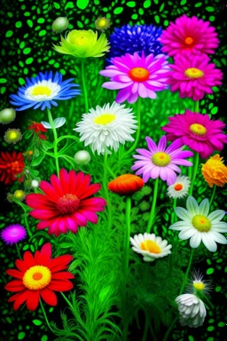 Generate an image of beautiful flowers with background of greenri