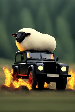 Cute tuxedo sheep in 4x4 on fire, ip in cashmere roll --ar 3:4 --style raw --personalize kzilt9y --stylize 1000 --v 6.1, big (AUTOFARM) title at top ,landrover sheep, (((steampunk)))) man, working in field, advertisment in 80s magazine high class, blues, reds, sheep in power armor adeptus astartes, hyper realistic --q 2