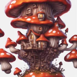 A lumpy mushroom house floating in space. neutral colors, white, red orange, Detailed gloss Painting, rich color, fantastical, intricate detail, splash screen, hyperdetailed, insane depth, concept art, 8k resolution, trending on Artstation, Unreal Engine 5, color depth, dynamic lighting, splash art, dramatic, masterpiece, excellent quality beautiful Imaginative, unique,