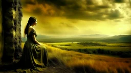 woman. Landscape.
