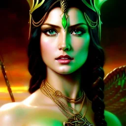 portrait 'beautiful Sexy Busty Dejah Thoris',braided long hair,horned helmet, celtic tattoed,crystal clear green eyes,painting by gaston bussiere, greg rutkowski, yoji shinkawa, yoshitaka amano, tsutomu nihei, donato giancola, tim hildebrandt, oil on canvas, cinematic composition, extreme detail,fit full head inside picture,32k