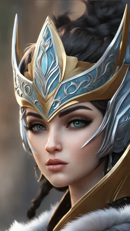 A very close face Elf girl, ice viking them, 3d realistic anime style, high realistic, ultra detailed, ultra quality, intricate details, highly detailed