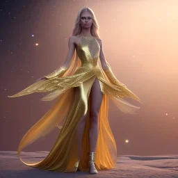 beautiful cosmic golden male, long hair, nice smiling, delicate colors, beautiful glamour galactic golden dress, ultra sharp focus, 8k, unreal engine 5, extremely sharp detail, light effect, soft light atmosphere of a spaceship, smooth, full of details, face in front, complete vision of face and body