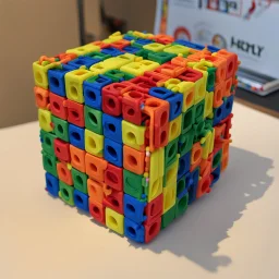 Rubic's cube made out of tinkertoys