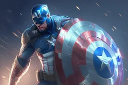 Futuristic Captain America with Energy shield