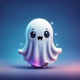 Create little ghost style cute figurine and gradient background