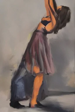 Full body portrait, painting, medium shot lady style of Dirty Dancing