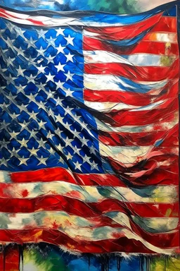 American flag painting